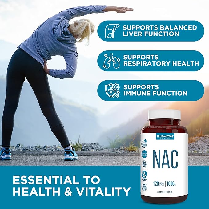 NAC Supplement (N-Acetyl Cysteine) 1000 mg-Antioxidant 120 Count 60 Servings