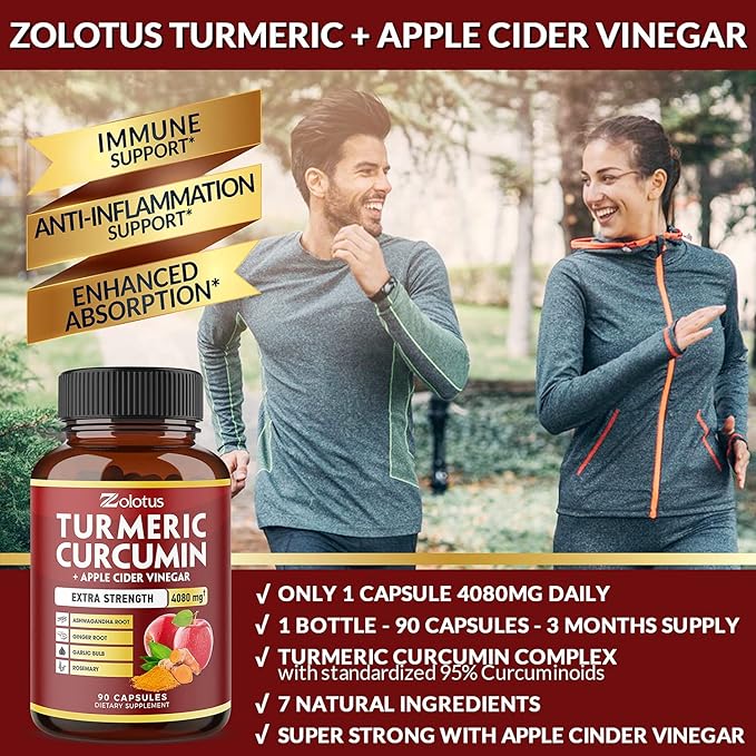 7 in 1 Turmeric Curcumin + 4080mg, 3 3 Month 95% Standardized