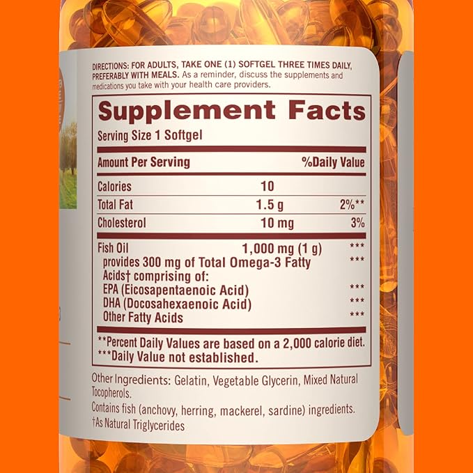 Sundown Fish Oil 1000 mg, Supports 72 Softgels