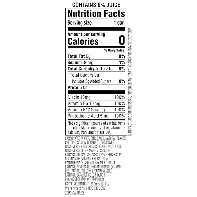 Rockstar Focus, Honeydew Melon, 12 Fl Oz Cans (Pack of 12)