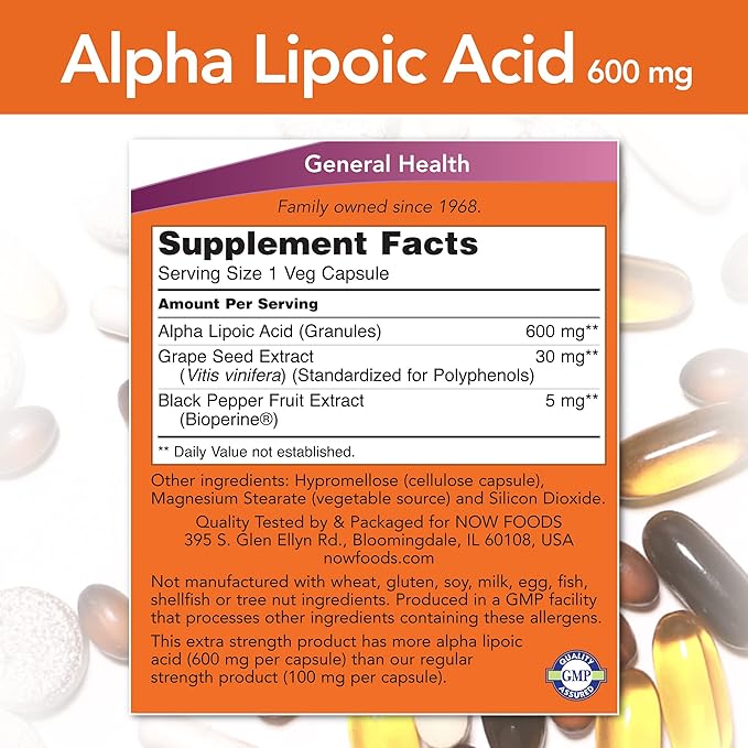Now Foods Alpha Lipoic Acid 600 mg 120 Count 2)