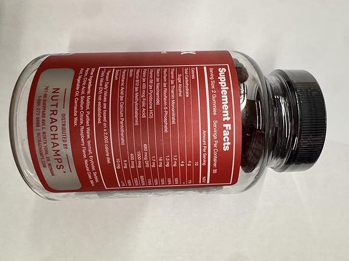 NutraChamps Vitamin B Complex Gummies, Vitamin B Gummies Boosts Energy & Metabolism, B Complex Vitamins B1, B2 (Riboflavin), B3 (Niacin), B5, B6, B7 (Biotin), B9 (Folic Acid), Methyl B12