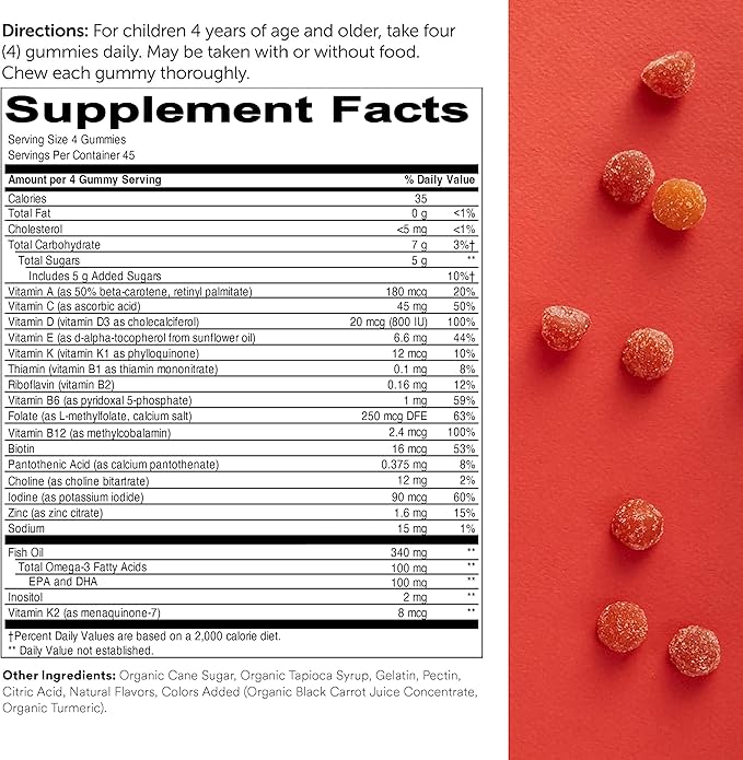 SmartyPants Kids Multivitamin Gummies and Probiotic 3 Fish D3, C, B12, B6, B6, Digestive (30 Day
