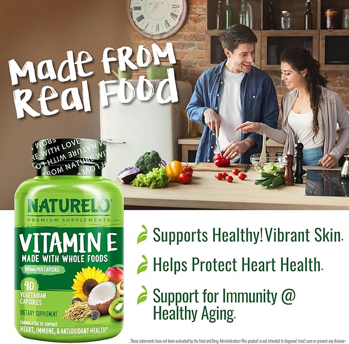 NATURELO Vitamin E 180 mg (300 IU) 90 Vegan