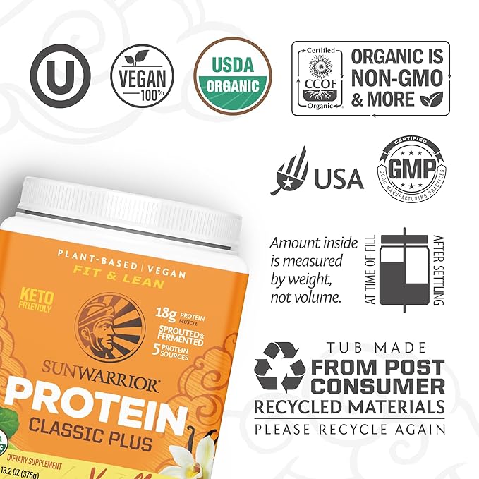 Vegan Organic Protein Powder Plant-based 5 Superfood 15 Servings