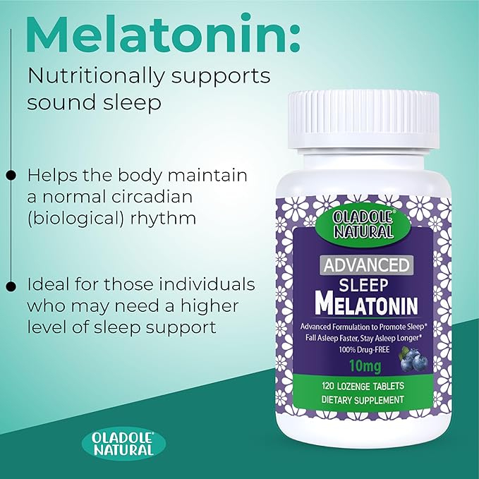 Extra Strength Melatonin 10mg 120 Fast-Dissolve B6 & 60 Days