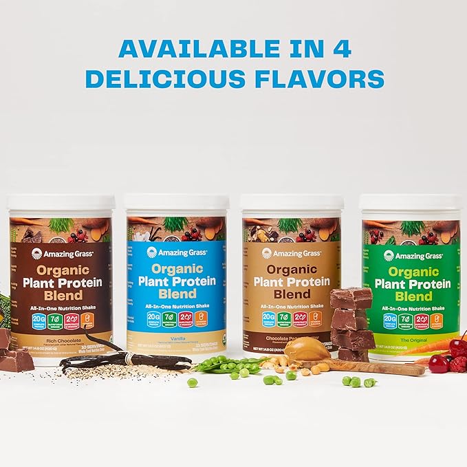Amazing Grass Organic Plant Protein Blend: 20 Servings