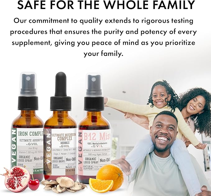 Ultimate Vegan Essential Bundle Liquid Spray- B12 Methylcobalamin, 2 Fl 360 Days