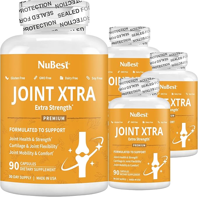 NuBest Joint Xtra - Joint Support Supplement - Joint Health Formula with Triple Joint Strength - Glucosamine, Chondroitin, Turmeric, MSM & Boswellia for Joint Health & Cartilage Health (Pack 4)