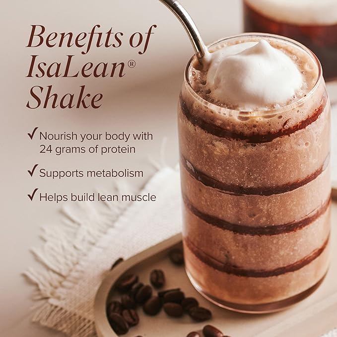 IsaLean Protein Shake - Complete Superfood Meal Replacement for Maintaining Healthy Weight and Lean Muscle Growth with 24 Vitamins and Minerals - 28.6 oz - 14 Meal Canister (Mocha) - Canister