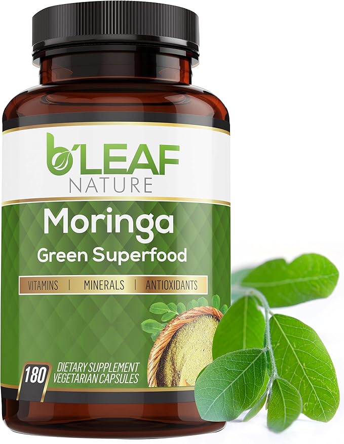 B’Leaf Nature Pure Organic Moringa Oleifera 1000mg - 180 Capsules