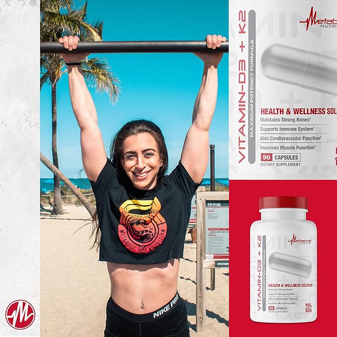 Metabolic Nutrition Vitamin D3 + K2, 90 Veggie 7000IU per