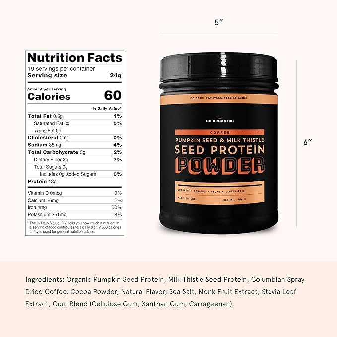 Sun Bay Organics Pumpkin and Milk 1lb Canister 13g Protein