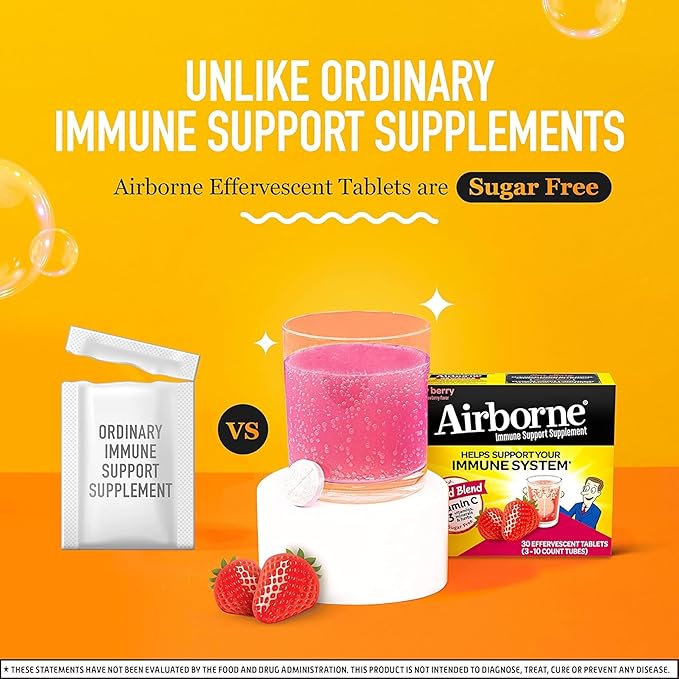 Airborne 1000mg Vitamin C with Zinc, 30 Fizzy