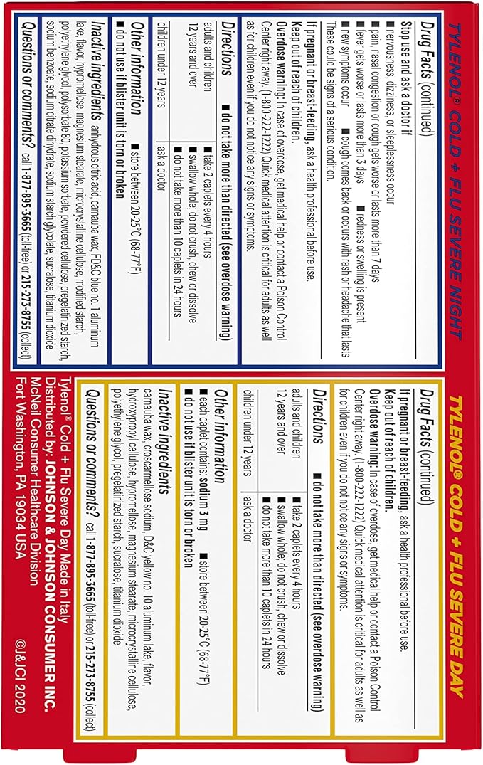 Tylenol Cold + Flu Severe Day 24 Count