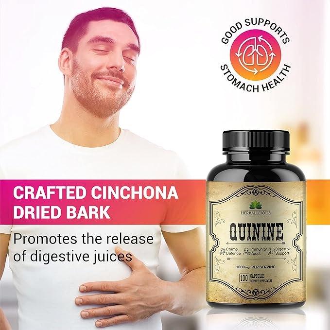 Quinine Liquid Extract Cinchona Officinalis Bark (100 Capsules)