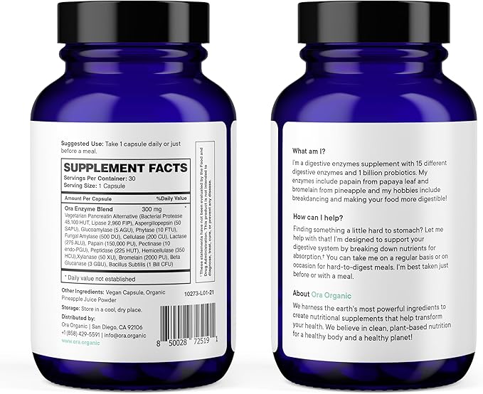 Ora Organic Multi-Enzyme Supplement 30 Easy