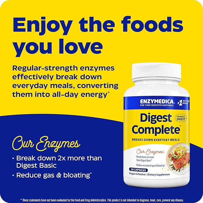 Enzymedica - Digest, Complete Digestive Enzyme 30 Capsules