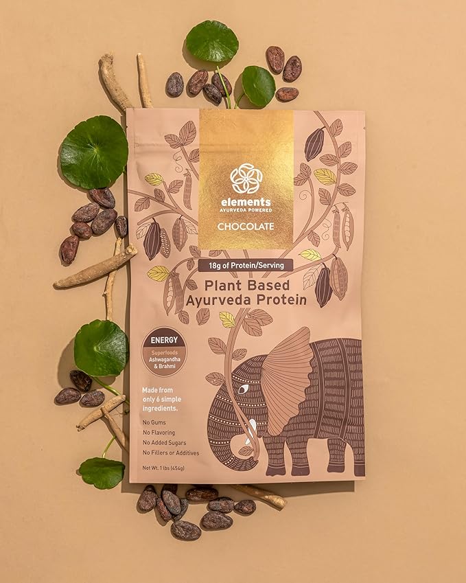 Elements Plant Based Vegan Chocolate Protein Powder 1lb - 14 Servings