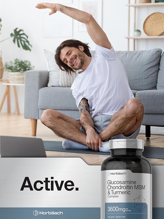 Horbäach Glucosamine Chondroitin MSM 3600 mg 360 Caplets