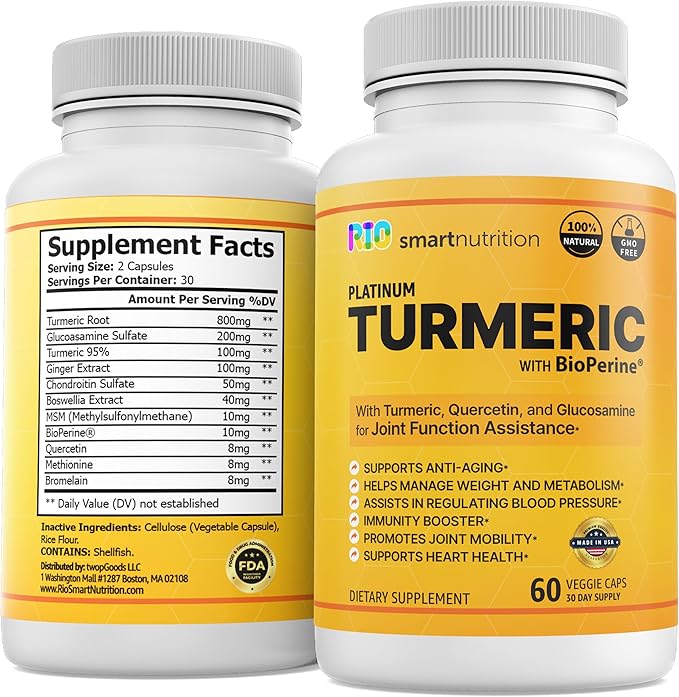 Rio Turmeric Platinum Supplement with Quercetin 60 Count