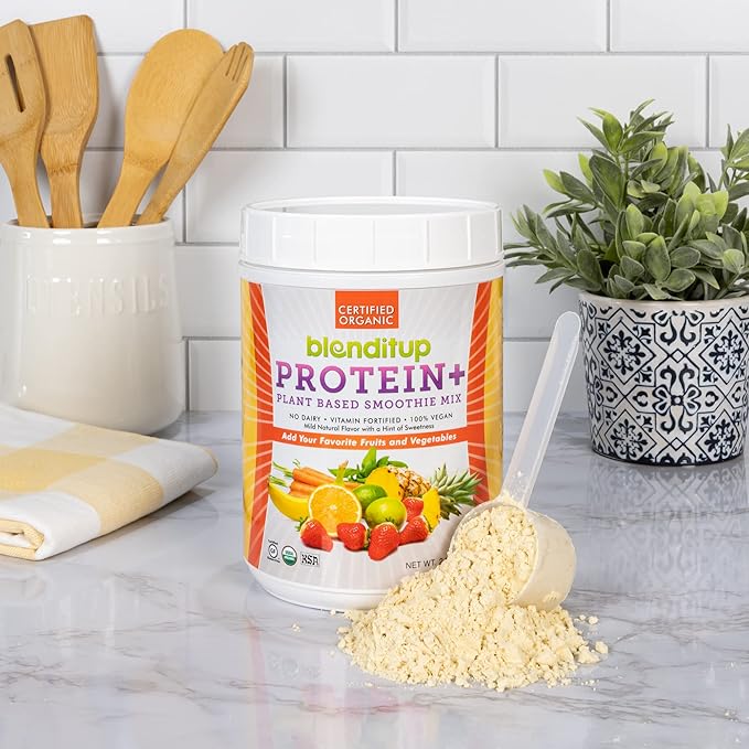 Blenditup Protein + Smoothie Mix Organic (24oz.) 100% 100% Vegan,