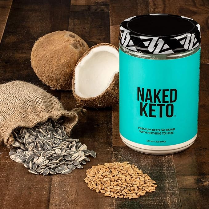 Naked Keto - Premium Keto Fat Bomb Powder - Unflavored - Only Two Ingredients - Gluten-Free, Soy Free Keto Supplement with No Gmos and No Artificial Sweeteners - 1.3 Lb