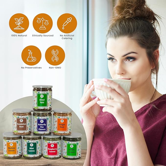 Loose Leaf Tea Set 450 Servings 8 teas 100% Natural