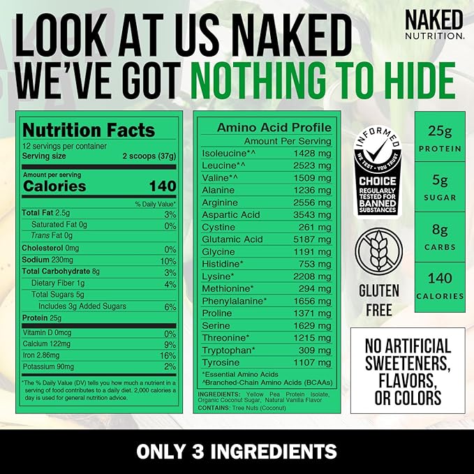 Vanilla Pea Protein Isolate from North 3 Ingredients, 1LB