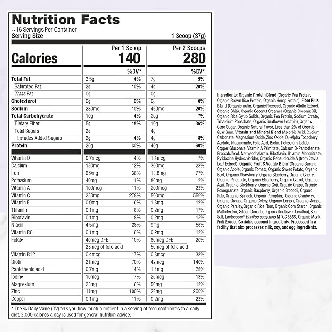 Meal Replacement Shake, Organic 1.3 Pounds