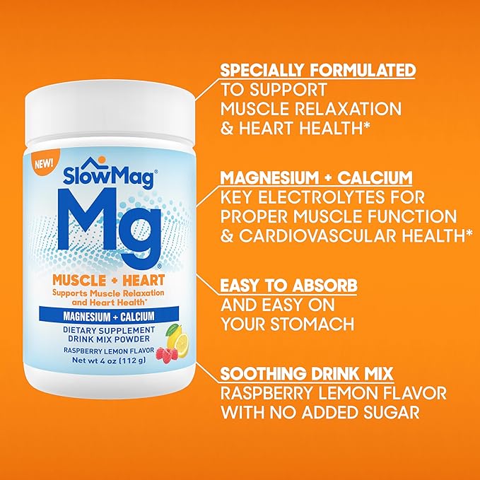 SlowMag® Muscle + Heart, Magnesium & 4 oz