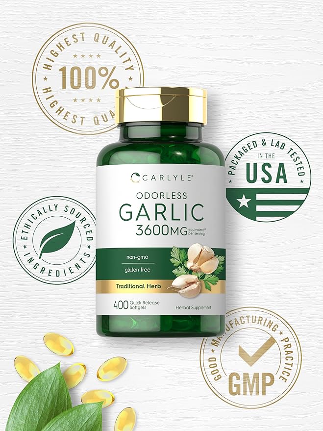 Carlyle Odorless Garlic Extract 3600mg Softgels 400 Count