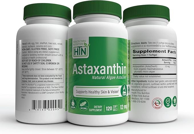 Health Thru Nutrition Astaxanthin Triple Strength 12mg 120 120 Softgels