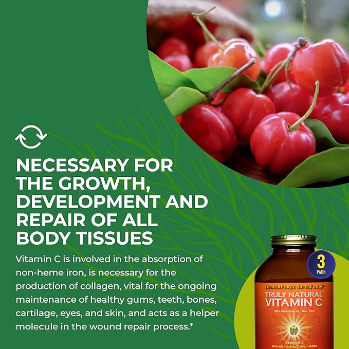HEALTHFORCE SUPERFOODS Truly Natural Vitamin C 400 Grams, 67 Servings