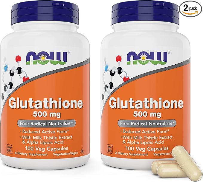 Now Glutathione 500 mg, 100 Vegan 2) -
