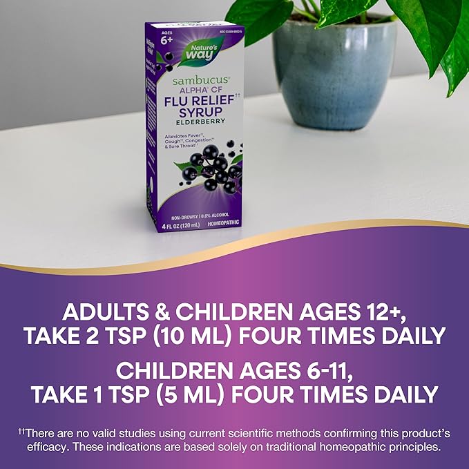 Nature's Way Sambucus Alpha CF Flu 3X and 4 Fl