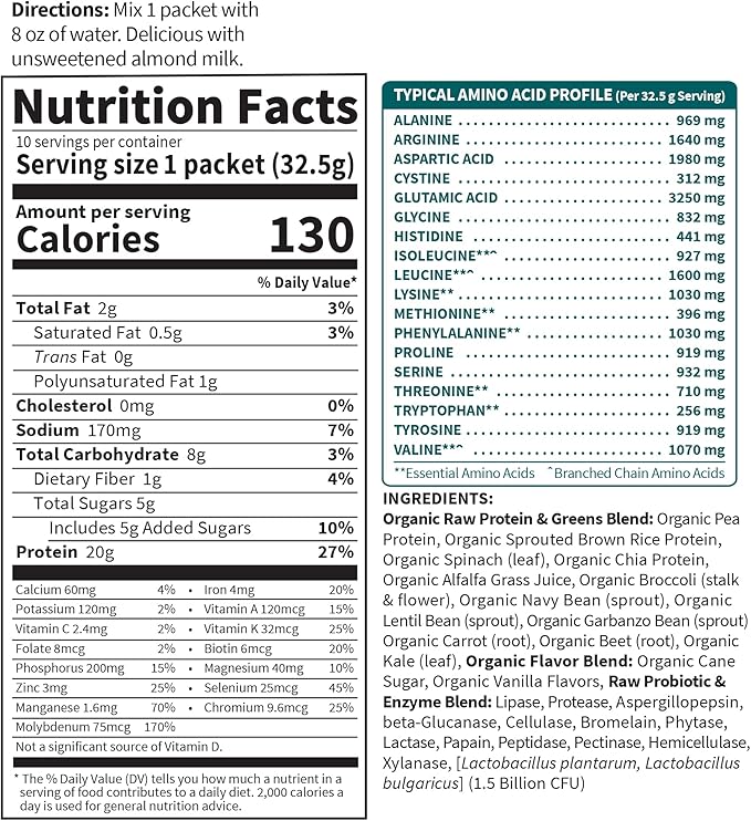 Garden of Life Raw Organic Protein 10ct Tray