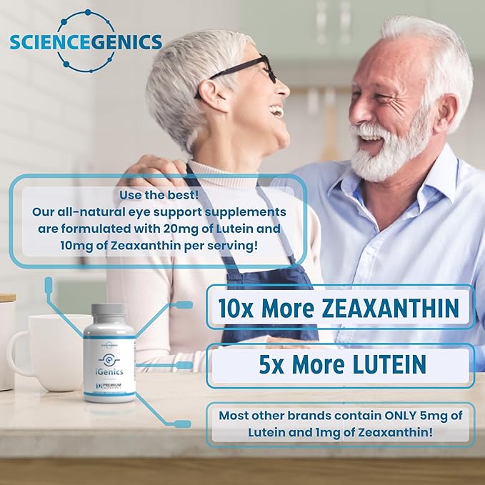 iGenics Premium Eye Vitamins with AREDs 2+ Formula 12 Natural, (1 Bottle)
