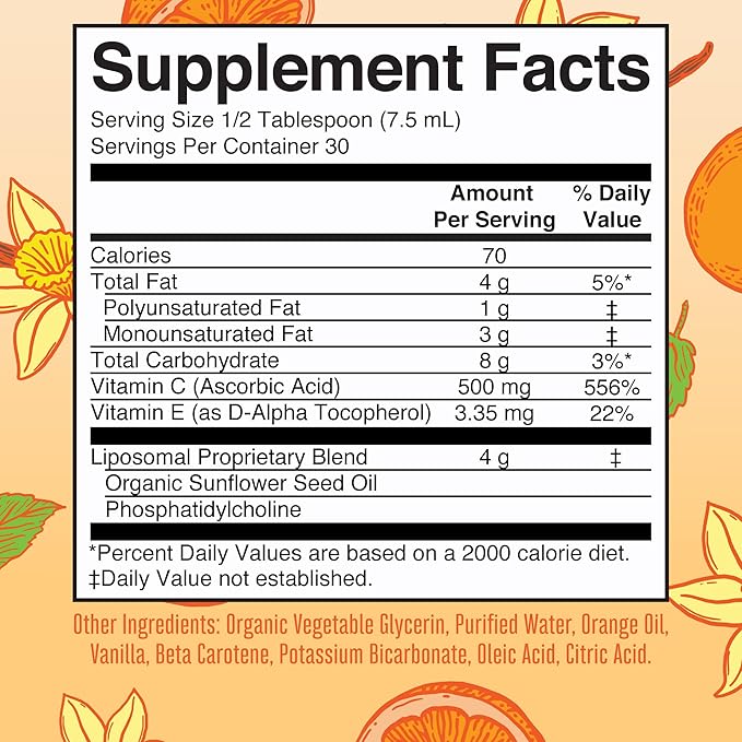 Liposomal Vitamin C by MaryRuth's 500mg | 30 Servings