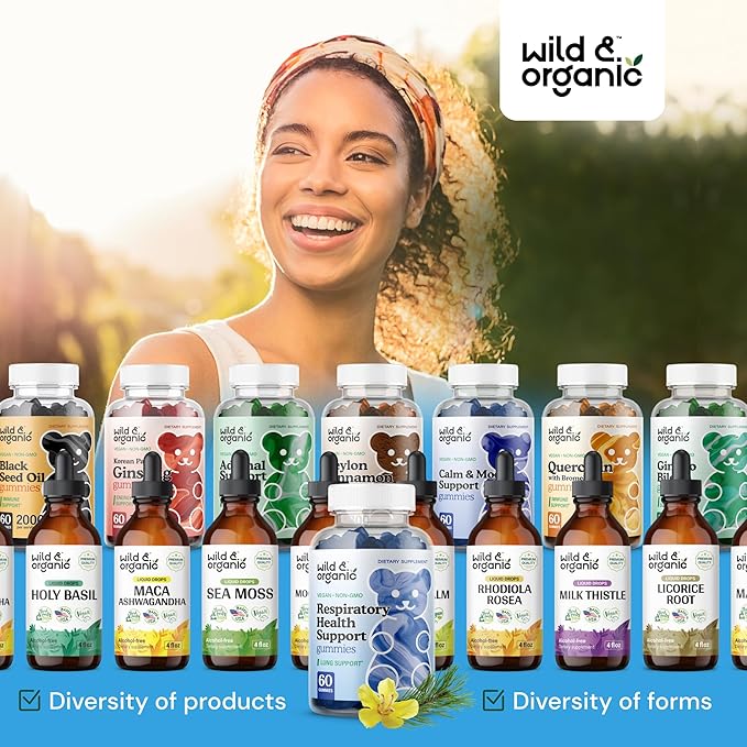 Wild & Organic Lung Detox Gummies 1000mg Mullein