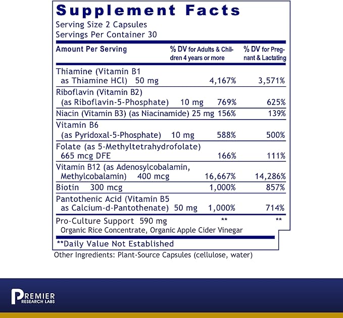 Premier Research Labs Complete B: Vitamin 9 Active 60 Capsules