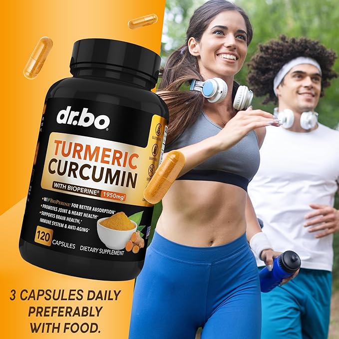 Turmeric Curcumin with BioPerine & Ginger Supplement 1950mg Organic 120 Capsules