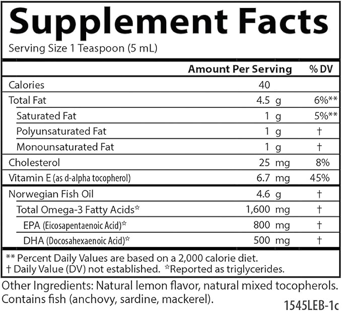 Carlson - The Very Finest Fish 1600 mg Omega-3s, Liquid 500 mL (16.9 Fl