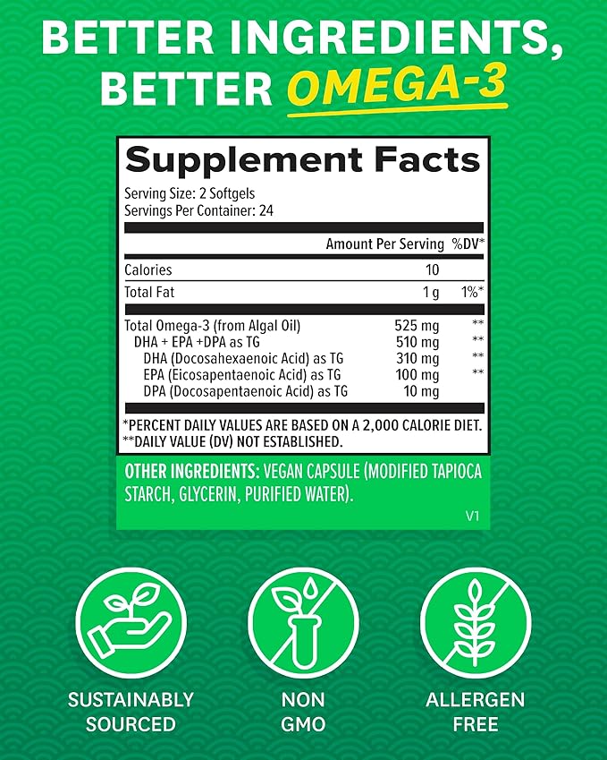 Zenwise Health Vegan Omega 3 Supplement (48 Count)