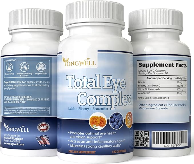 Total Eye Complex with Lutein, Bilberry (120 Capsules)