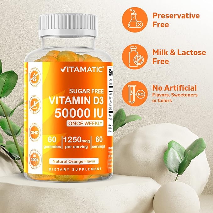 Vitamatic Sugar Free Vitamin D3 50,000 60 Pectin