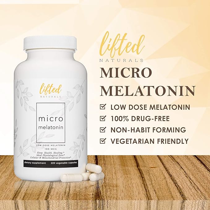 Lifted Naturals Micro Melatonin Family Size 220 Vegetable 100 mcg