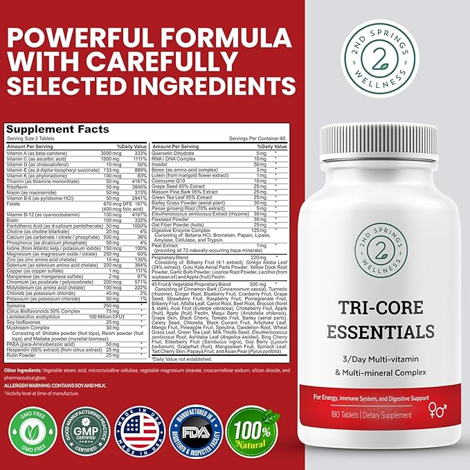 Tri-Core Essentials - 3 A Day 45 Fruits 180 Tablets