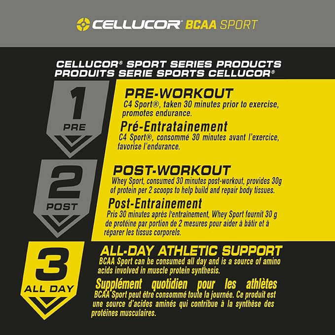 Cellucor BCAA Sport, BCAA Powder Sports Drink for Hydration & Recovery, Cherry Limeade, 30 Servings