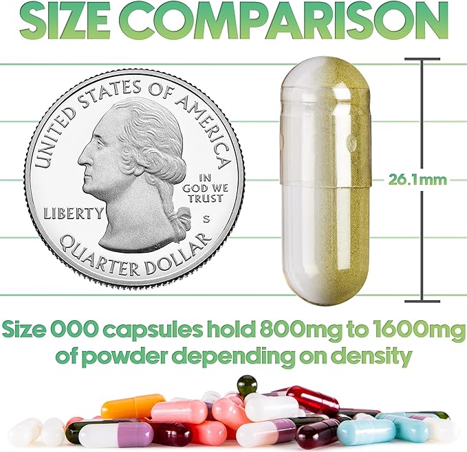 XPRS Nutra Separated Capsules Size 000-500 Count Large Empty Gelatin Capsules Separated in Bags - Premium Clear Empty Capsules - Empty 000 Capsules - Pill Capsules Empty for DIY Supplement Filling